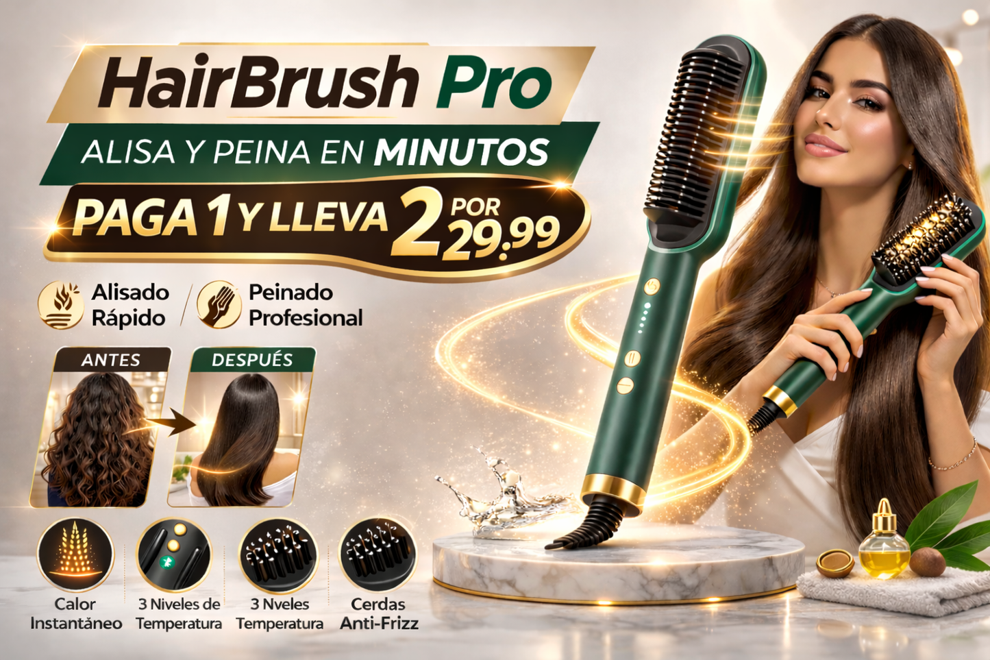 HairBrush Pro | Alisa y Peina en Minutos
